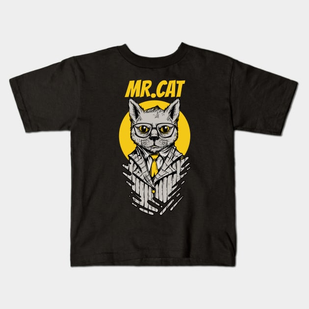 MR CAT Kids T-Shirt by Sabahmd